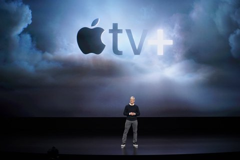 Apple-Chef Tim Cook bei der Vorstellung von Apple TV+.