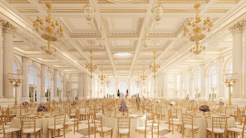 Der neue Ballsaal: Auch hier spiegelt sich Trumps Vorliebe für Goldelemente wider.